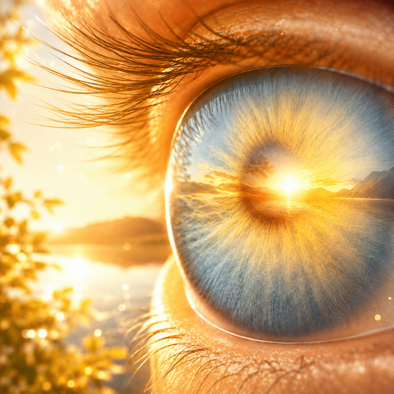 Altersbedingte Makuladegeneration: Auge mit strahlender Netzhaut und zentralem Sehbereich