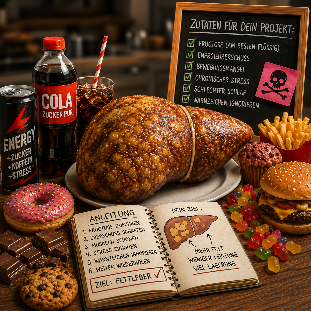 Fettleber durch Fructose, Zucker und Energieüberschuss Fettleber durch Fructose, Zucker und Energieüberschuss