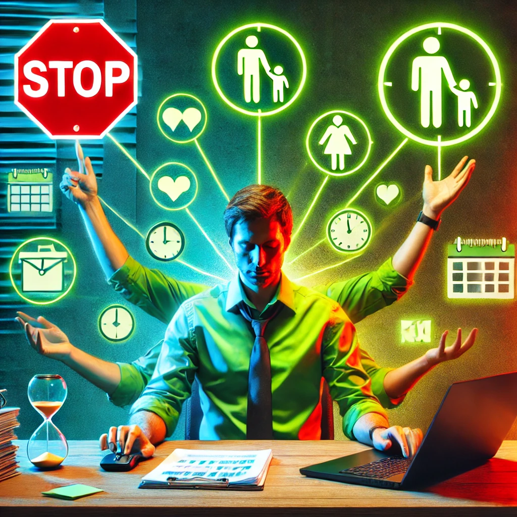 Vater Multitasking überfordert Stopp