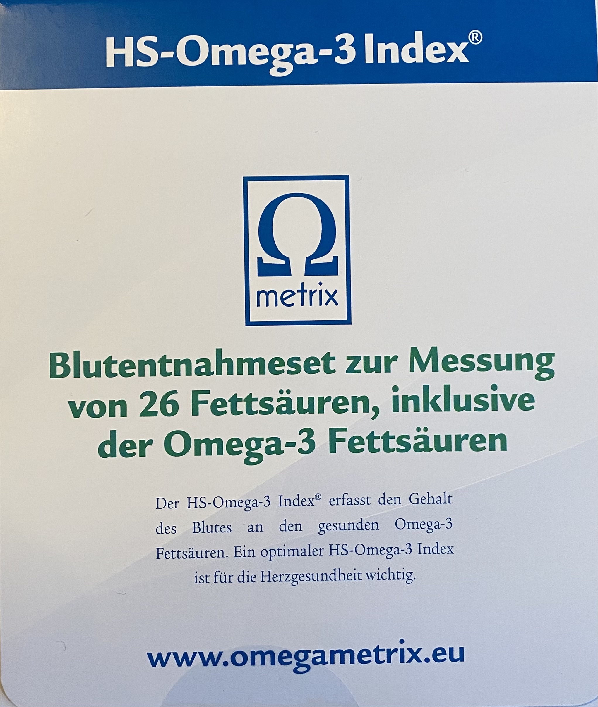 Omega3 Schnelltest Fettsäurentest Omega3 Schnelltest Fettsäurentest